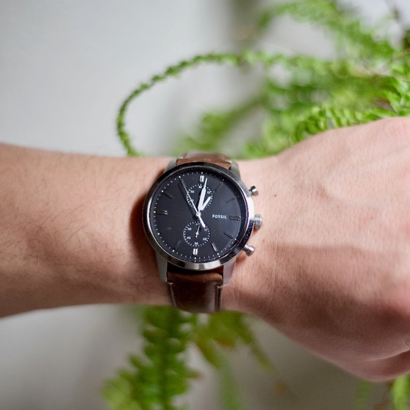 Fossil Other - Fossil Townsman Stainless Steel Chronograph Brown Leather Watch F55280